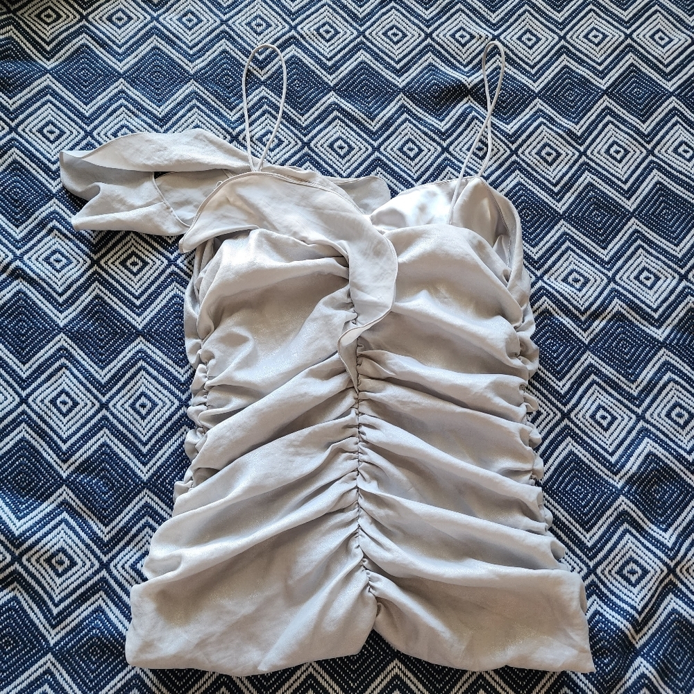 Scripted One-shoulder Sleeveless Ruffle Top - Picture 8 of 8